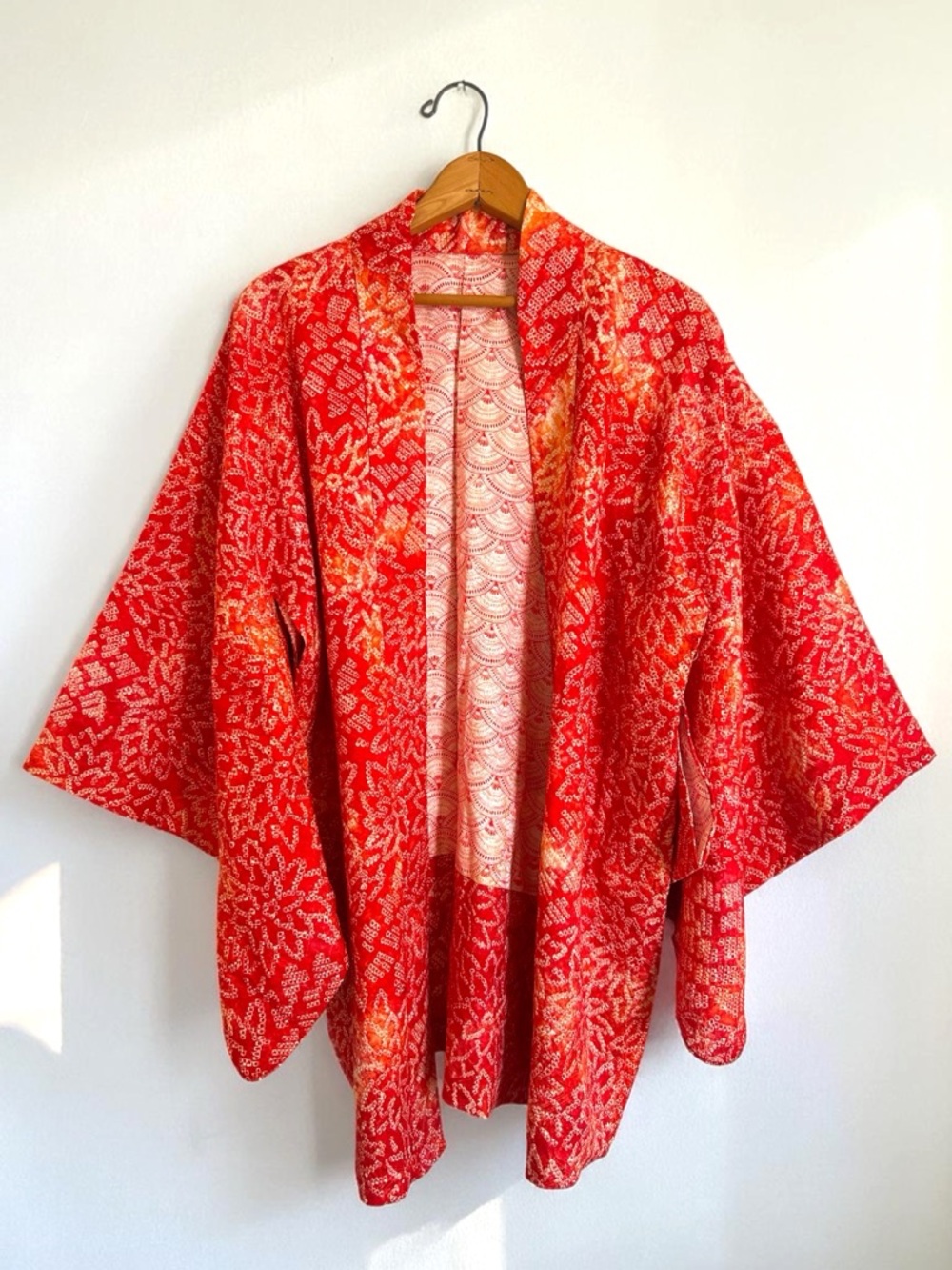 Vintage Japanese Haori Kimono Jacket Shibori Dye